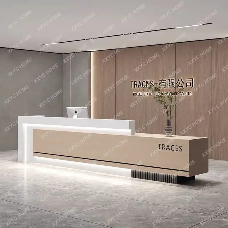 Aahot Sale Modern Simple Reception Desk Baking Paint Company Hotel Lobby Reception Cabinet Bar