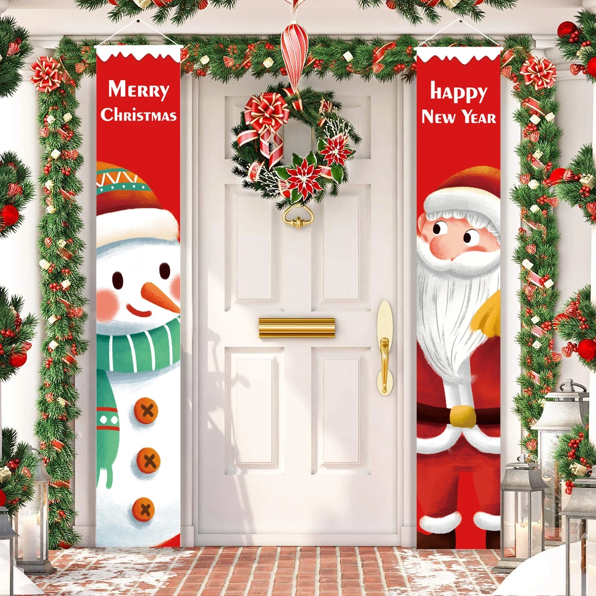 

Christmas Santa Claus Hanging Banner Merry Christmas Decoration For Home 2022 Xmas Door Decor Navidad Noel Gifts New Year 2023