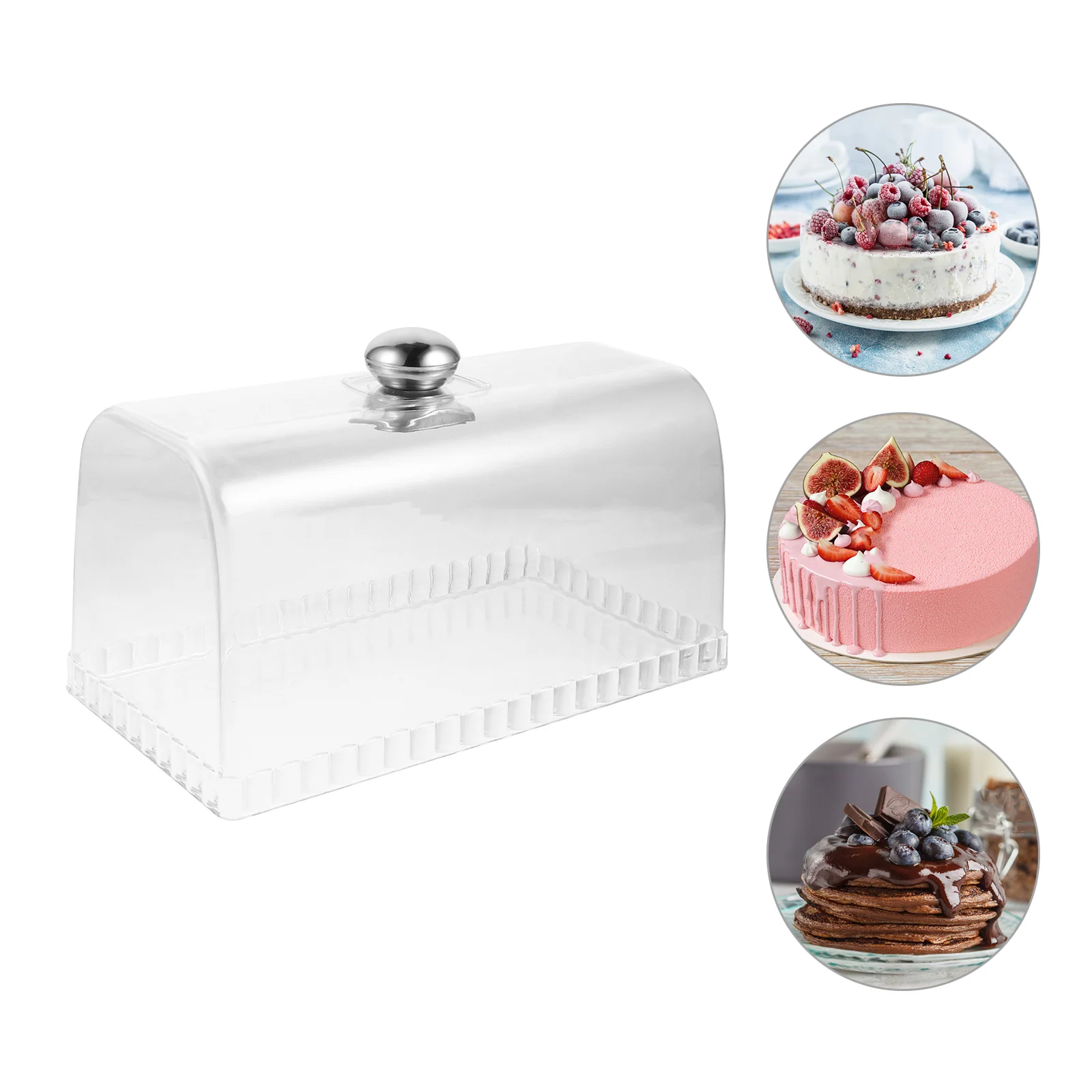 

Food Cover Cake Lid Transparent Dessert Plastic for Cakes Protective Stainless Steel Restaurant