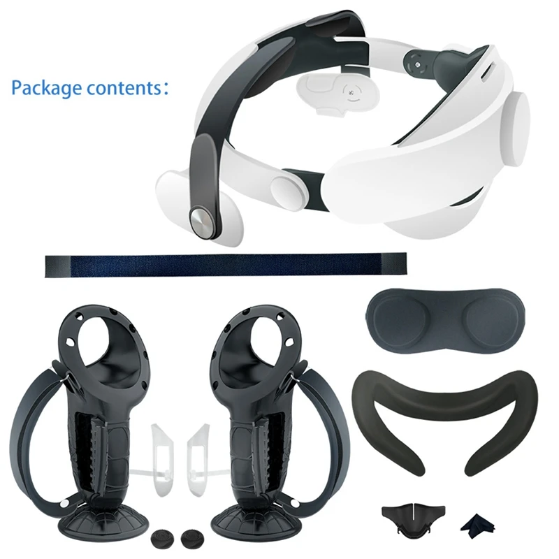 Handle Controller Protective Cover+Headband+ Battery Cover+ Lens Protective Cover Set For Meta Quest 3 VR Accessories