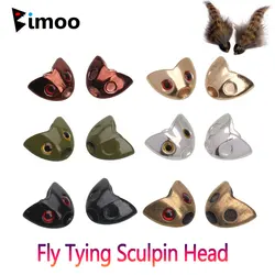 Bimoo 20PCS Fly Tying Sculpin Head 3D Fish Eyes Fast Sinking Fish Skull Sculpin Helmet Fly Tying Material Trout Fishing Lures