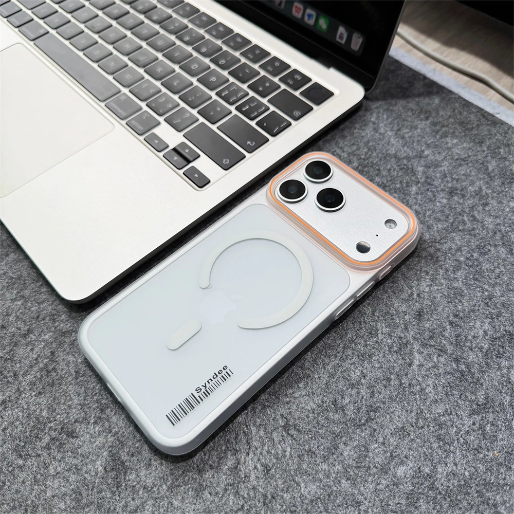 Mattierte, durchscheinende, schlanke Hartschale mit Barcode für iPhone 18 17 Pro Max Air 16 15 14 Plus 13 12 Pro mit Magsafe-Magnetabdeckung – Detail 4