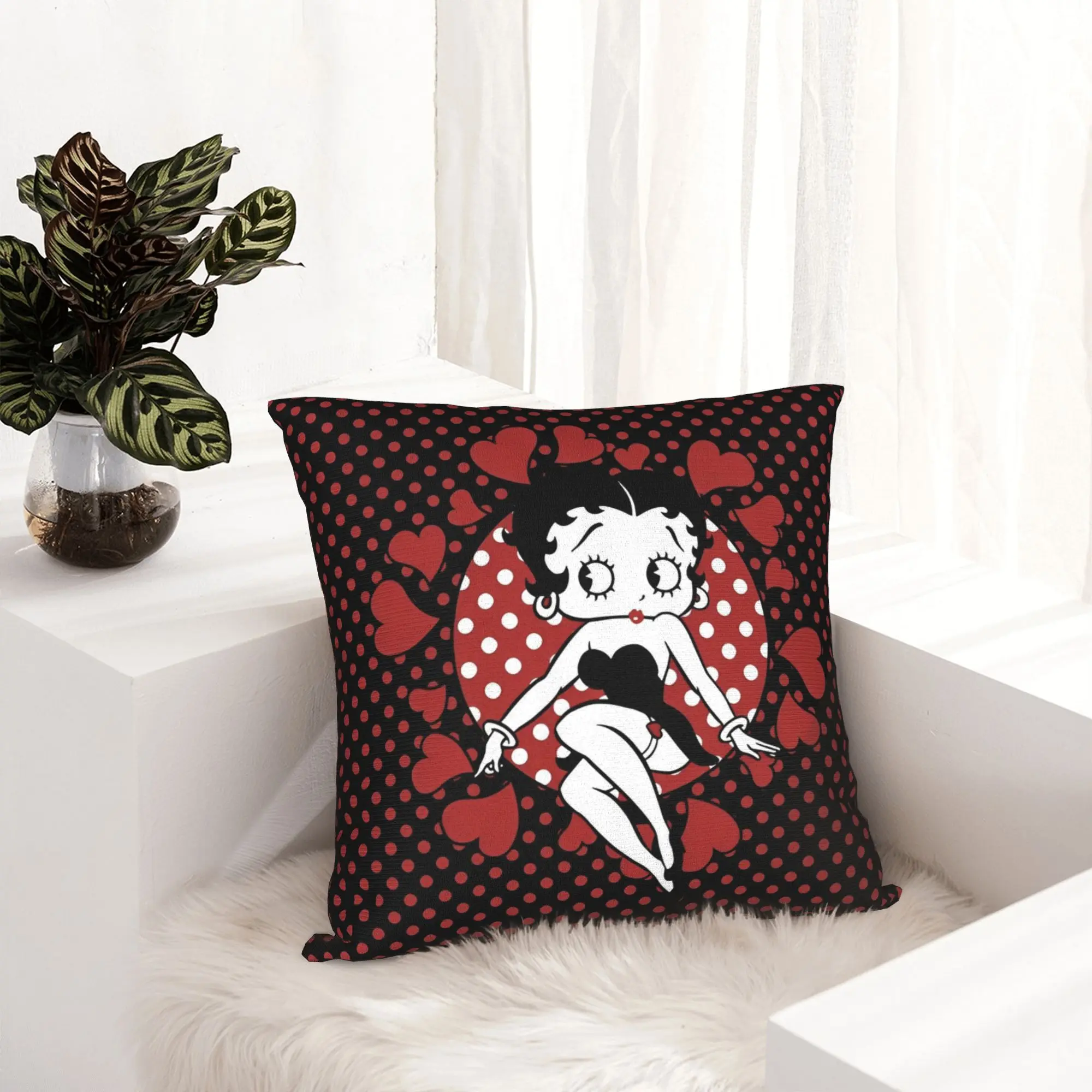 Cute B-bettys BoopS Luxury  Pillowcase Double-sided Printing Cushion Cover Decoration  Pillow Case Cover Home Zippered 40*40cm