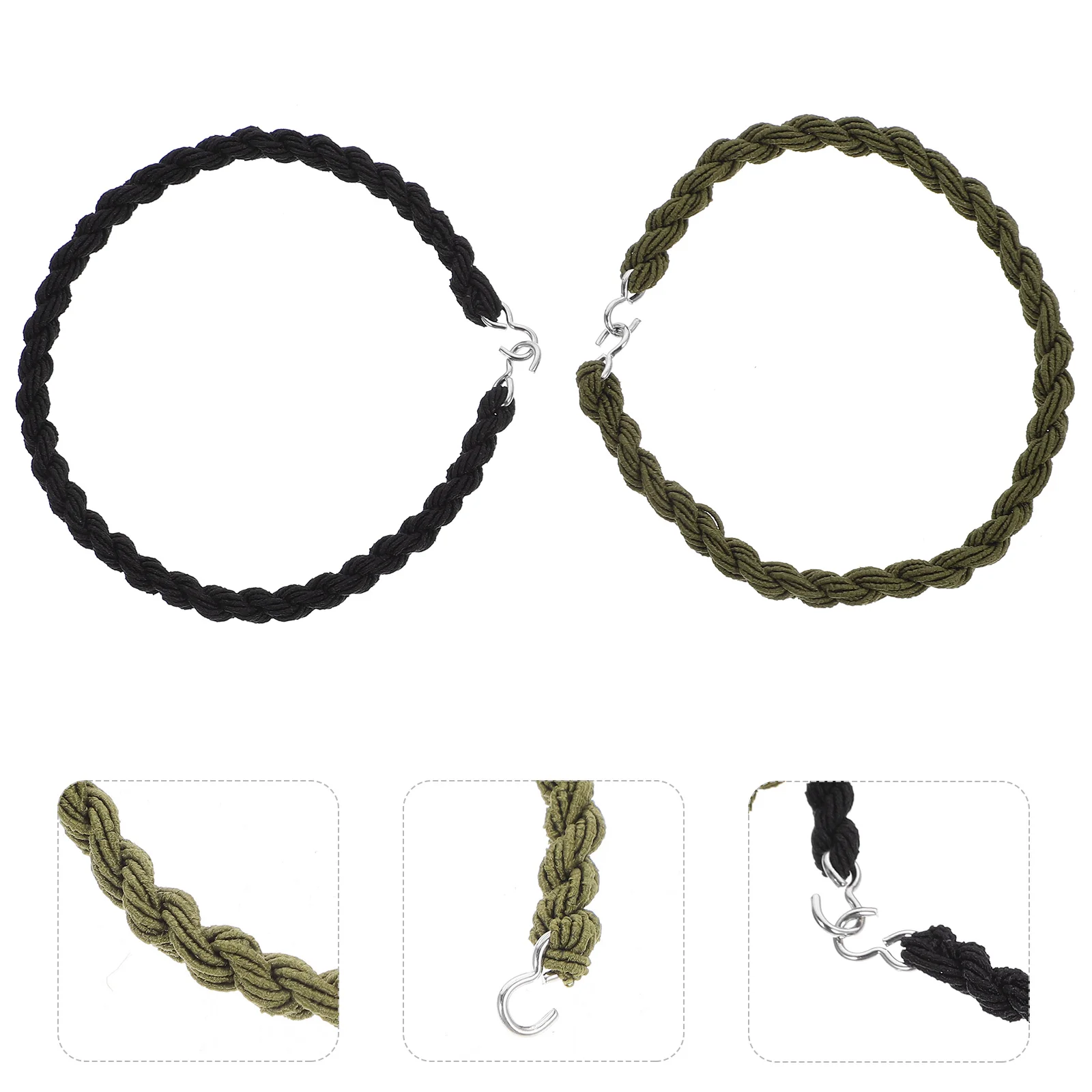 

10 Pcs Boot Bands Elastic Leg Straps Outdoor Blousing Rope Metal Hooks Black Green 6pcs Portable Lightweight