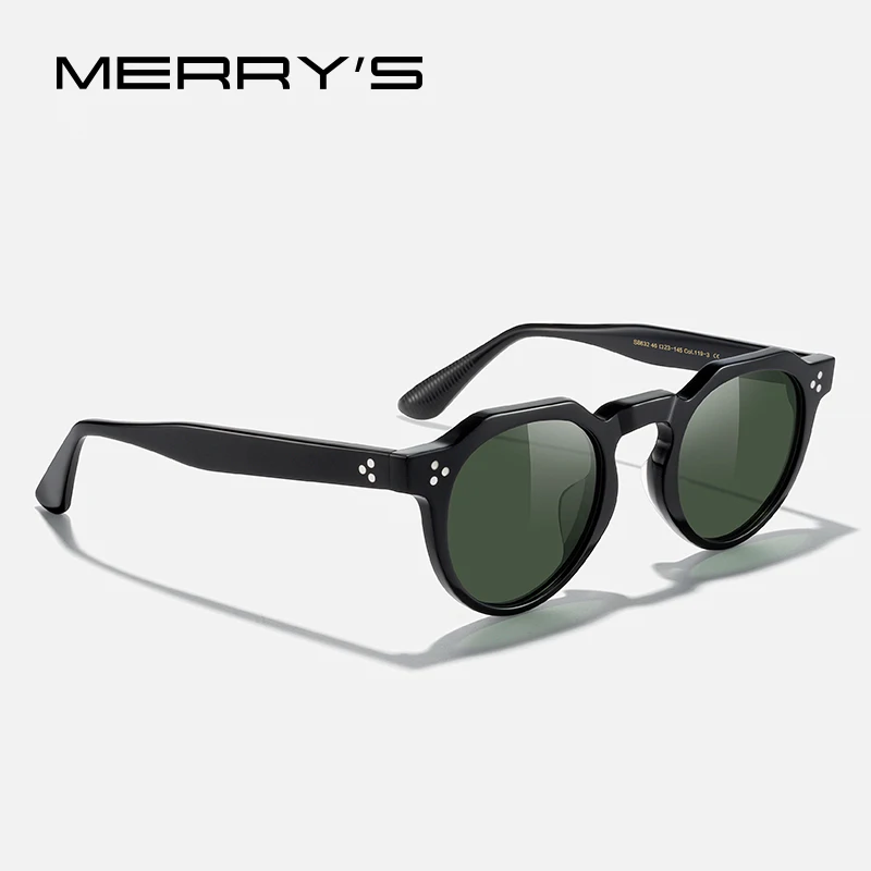 MERRYS DESIGN Retro Vintage Square Acetate Polarized Sunglasses For Men Women Luxury Trending Sunglasses UV400 Protection S8632