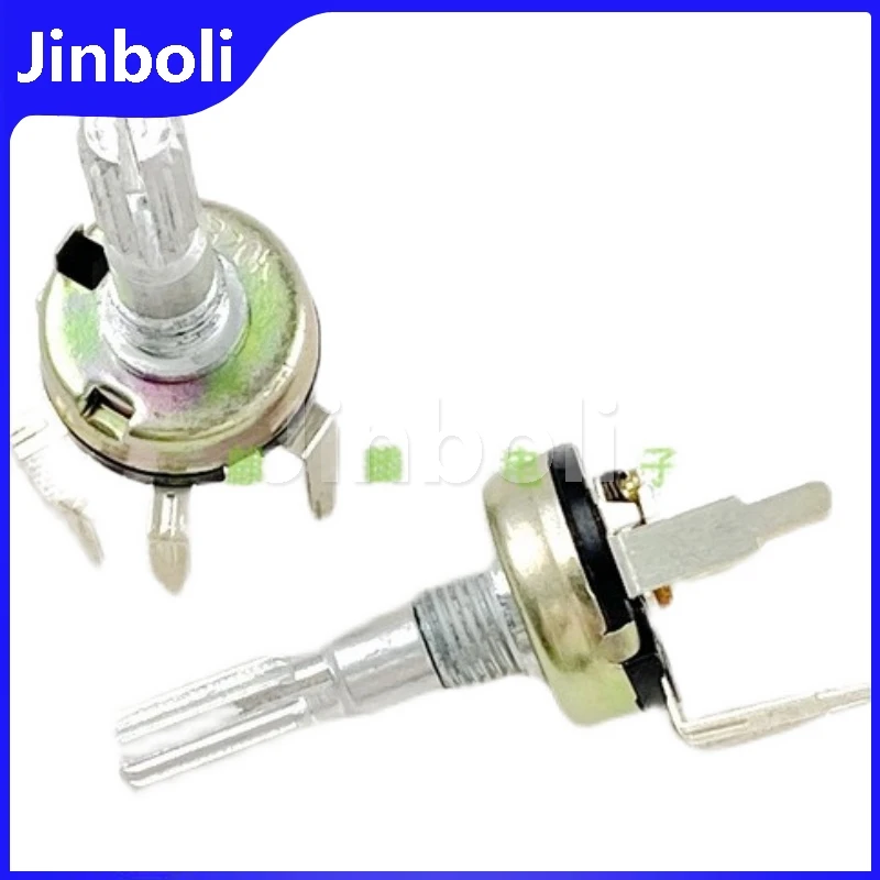 2PCS RV17 유형 B20K 디밍 및 속도 5핀 단일 스위치 전위차계, 샤프트 길이 25mm