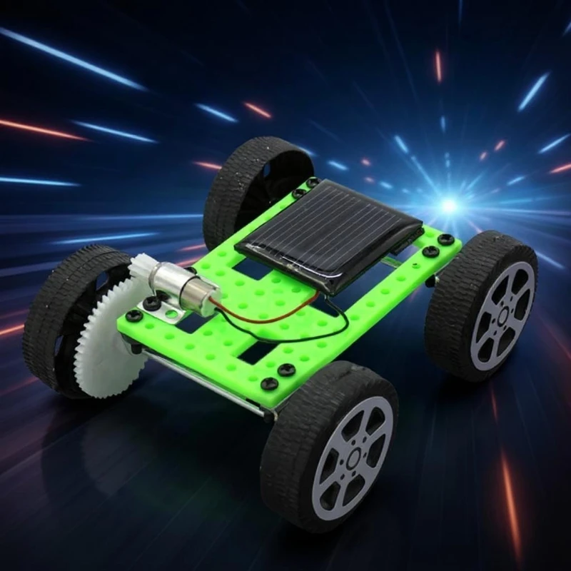 DIY Solar Powered Car Kit - Mini STEM Educational Toy for Kids, Science Experiment Assembled Model, Creative Birthday Gift
