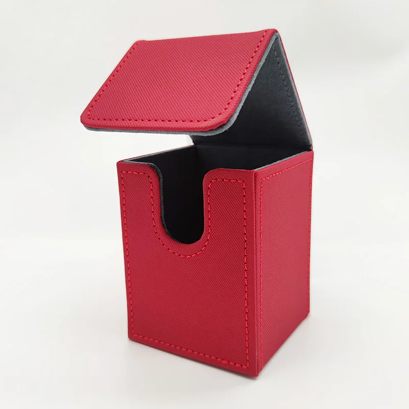 Kaartendoos, kaartendoosje voor meer dan 100 kaarten met hoesjes, PU lederen kaartendoos voor game trading cards.