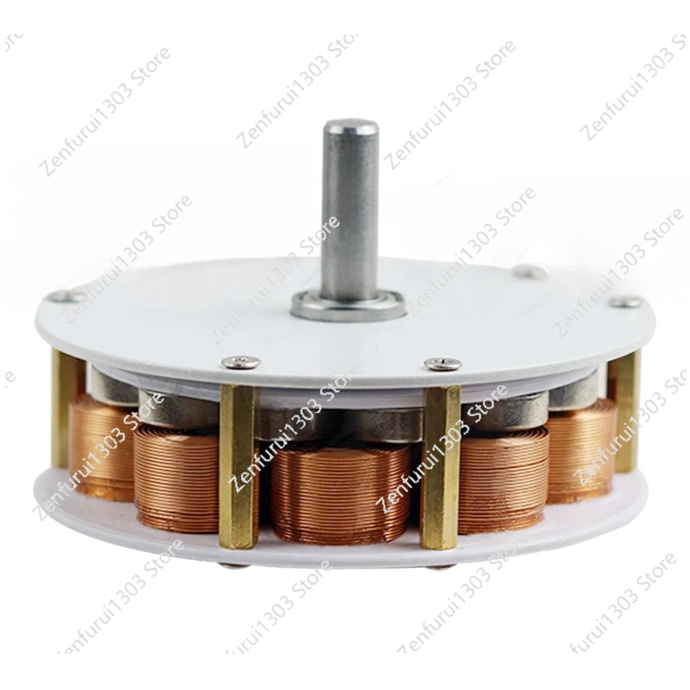 Mini Disc Iron Core Generator 50W 24V Strong Magnetic Low Speed Multi-pole Three-phase Ac Generator 100-650rpm 85mm*25mm