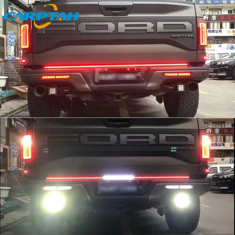 Car LED Rear Bumper Lamps For Ford Raptor SVT F150 2016-2020 Brake Light Turn Signal Backup Reflector Lamp Reverse Fog Taillight