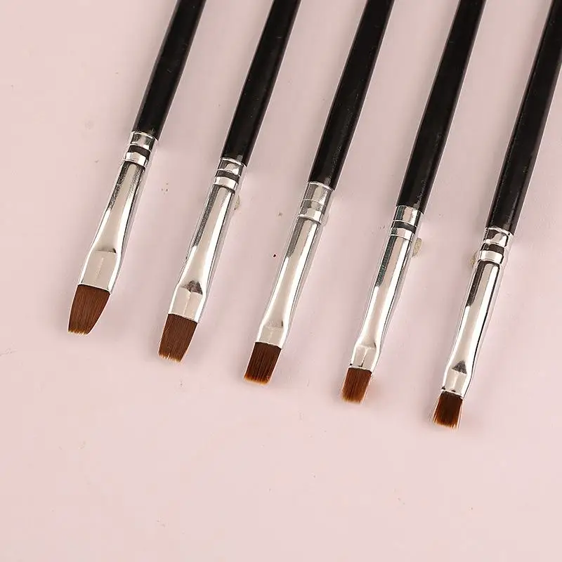 5Pcs Dental Resin Brush Pens Porcelain Teeth Reshaping Nylon Dentistry Adhesive Composite Cement Tools Nail Art DIY Painting
