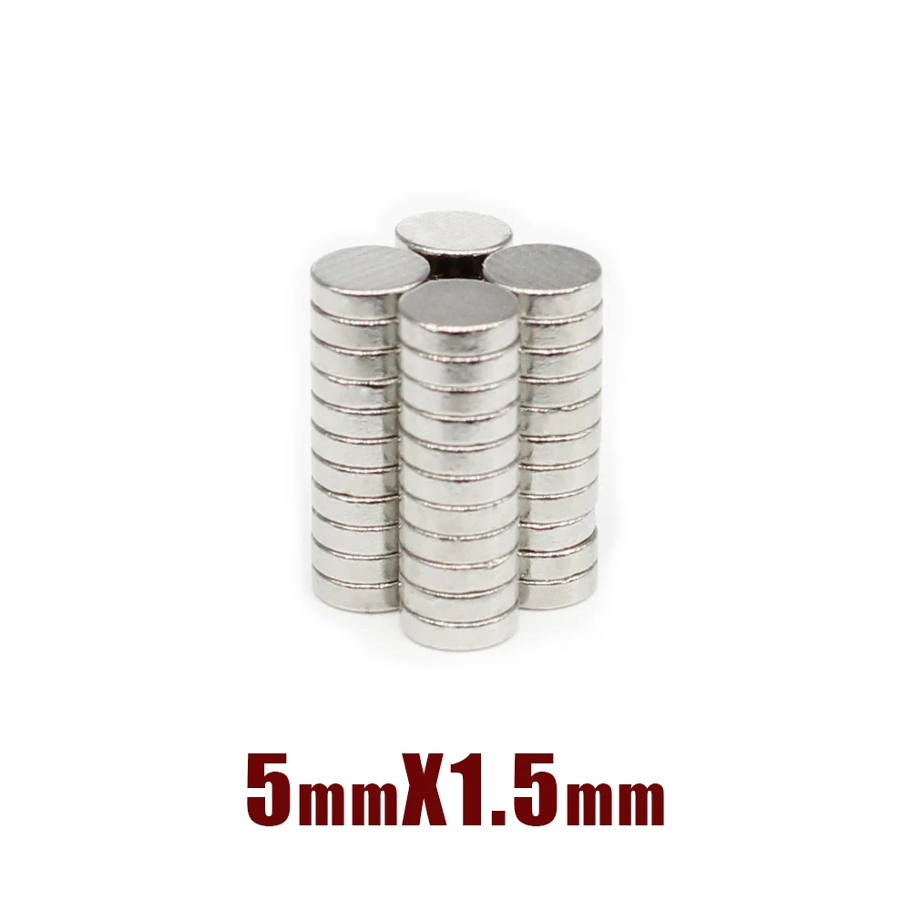 50/100/200/500/1000/2000PCS 5x1.5 Thin Small Round Strong Powerful Magnets 5*1.5mm  Neodymium Powerful Strong Magnets Disc 5*1.5