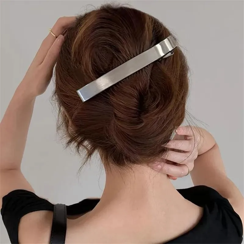 1-3PCs Fashion Elegant Hair Clip for Girls Ribbon Metal Hairpin Side Bangs Duckbill Clip Simple Korean Fashion Accessories Women