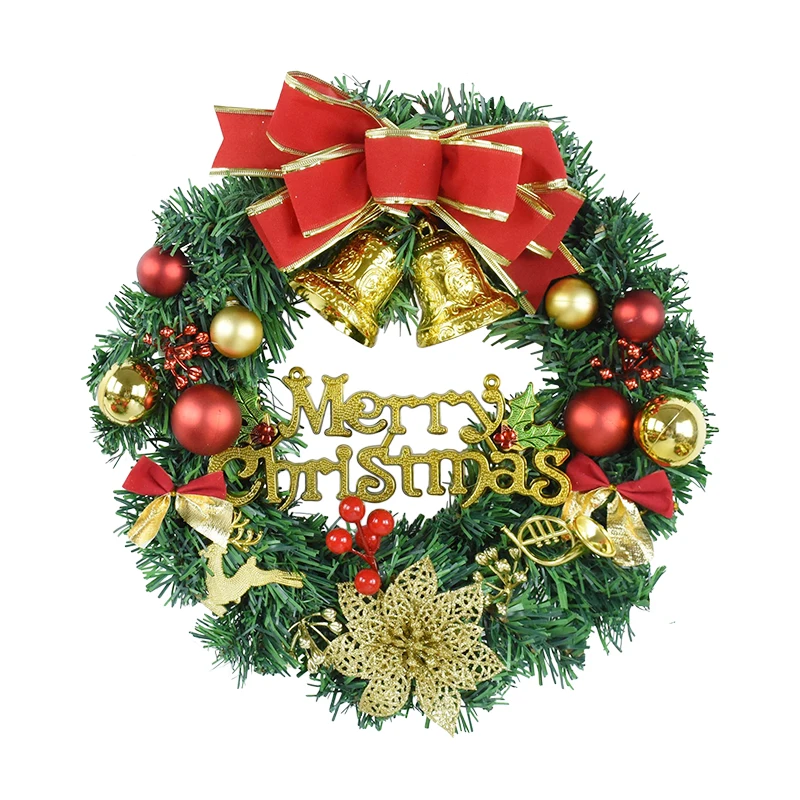 

30cm Christmas Wreaths PVC Hanging Wreath Decor Navidad Door Window Garland Hanging Ornaments 2024 New Year Christmas Decoration