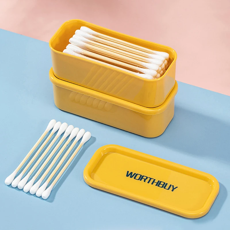 Portable Cotton Swab Box Travel Dental Floss Holder Case Sundries Organizer Box Dust-proof Wire Earphone Cable Storage Box