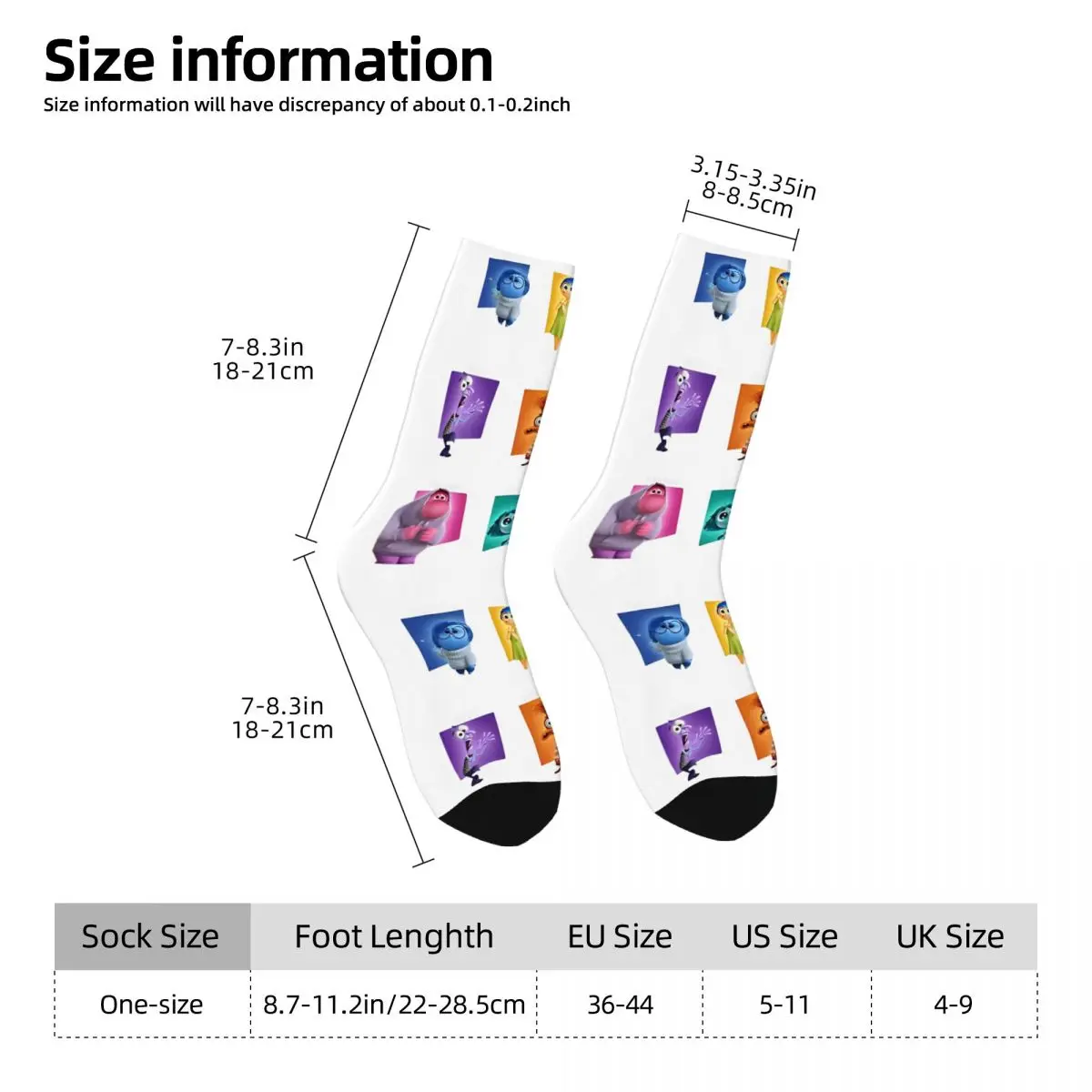 EMOTIONS-Chaussettes Harajuku en polyester pour hommes et femmes, bas de sport à l'envers, mode printemps, été, automne, hiver