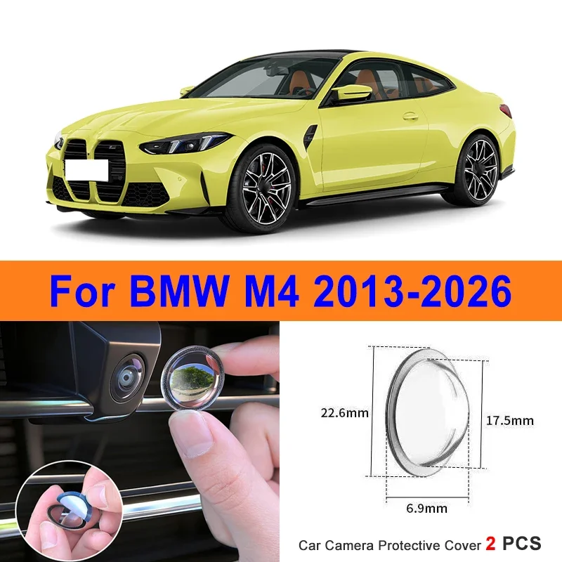 

360 Reverse Image Car Camera Cover Anti-Scratch PC Lens Protector Stickers For BMW M4 2013-2026 2Pcs