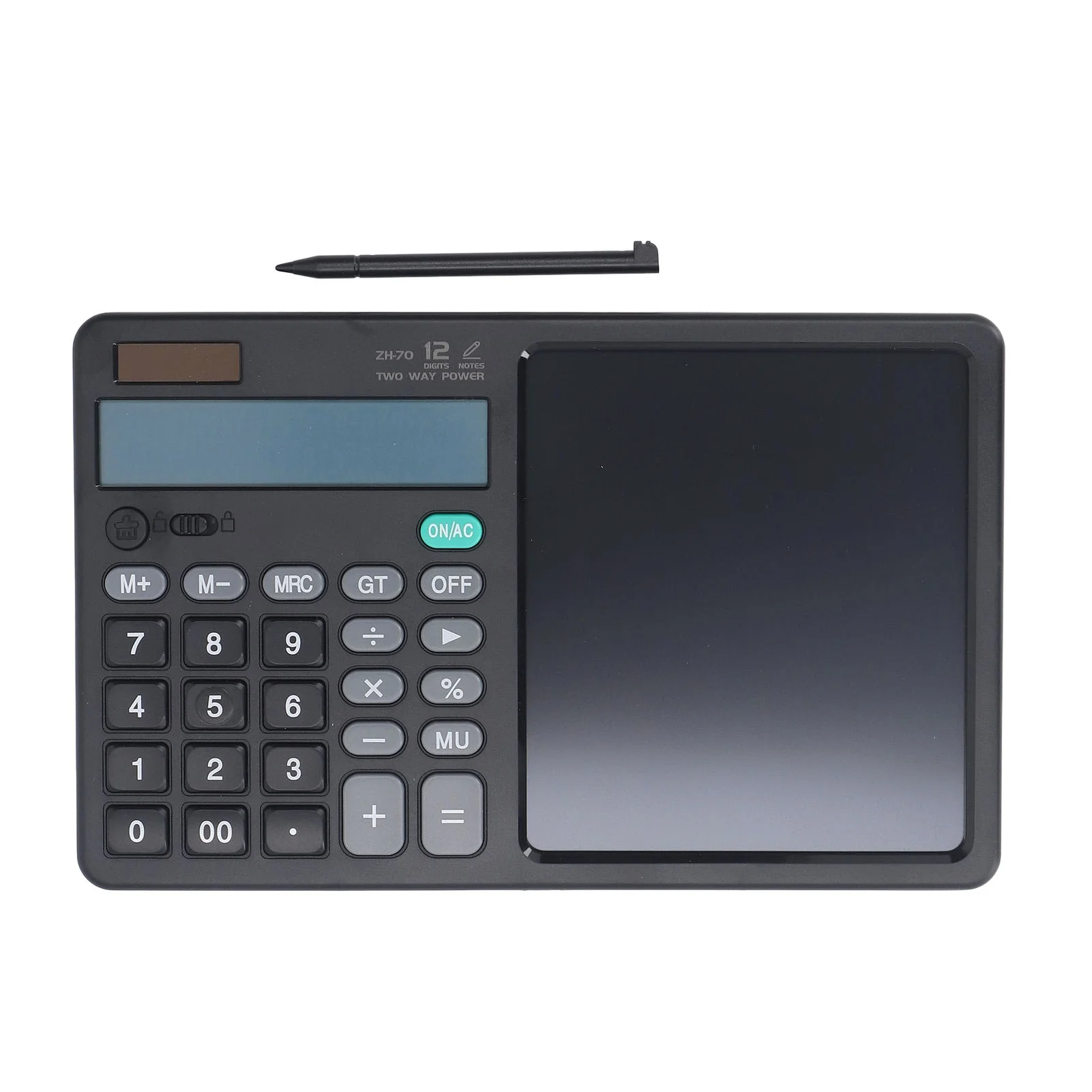 Calculator LCD Tablet Sketches Memos Math Calculator Notepad for Office Financial Accounting Black
