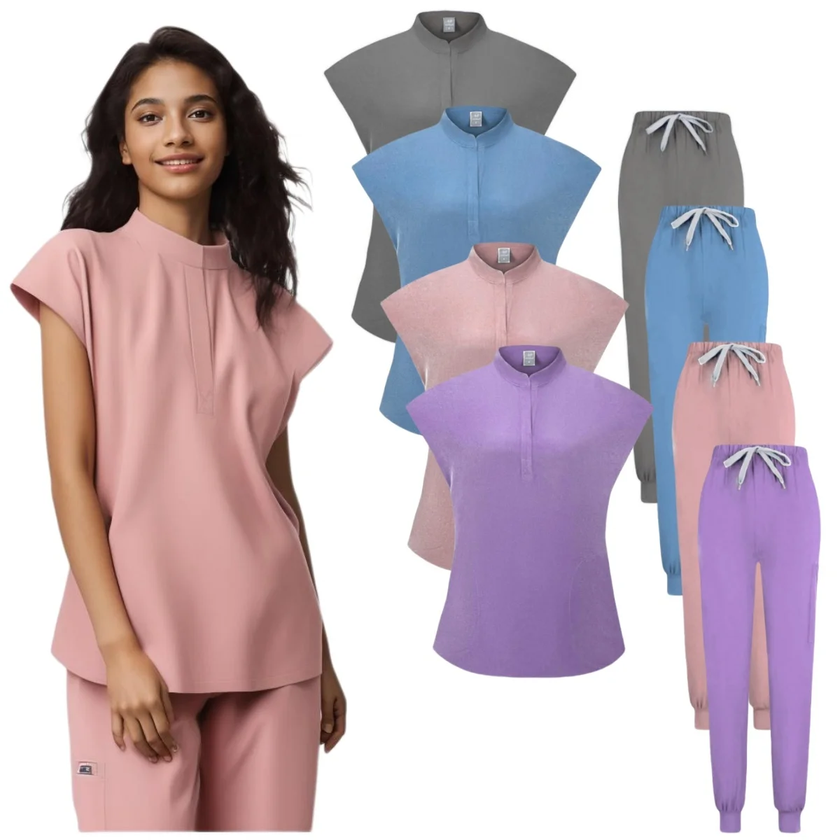 Profissional Soft Medical Scrub Conjuntos Uniformes para Mulheres, Uniformes Hospitalares, Clinicos Mujer Suit, Atacado