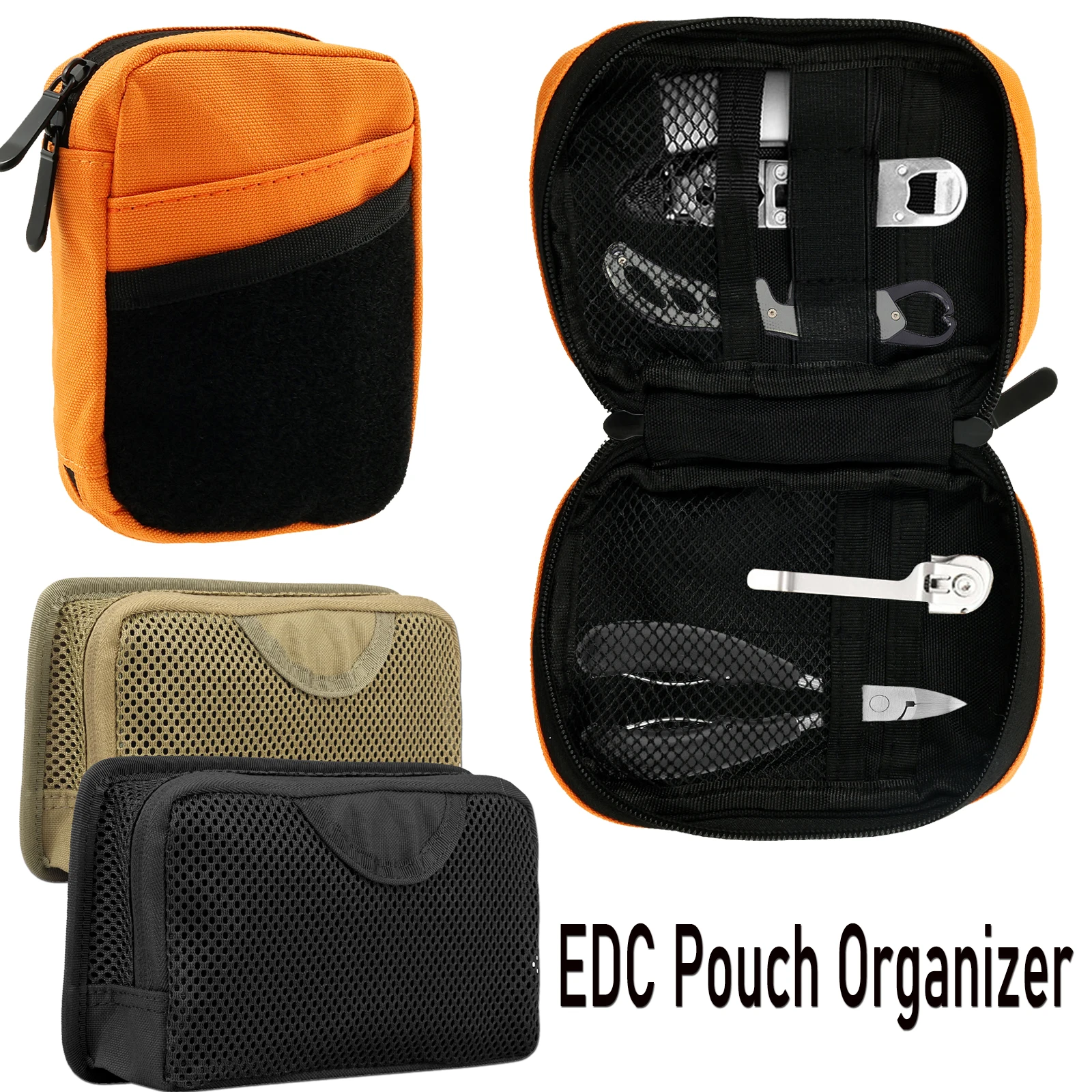 Small EDC Tool Bag Oxford Cloth Compact Portable Multitool Pocket Organiser EDC Bag Tools Organiser for Flashlight Writing Tool