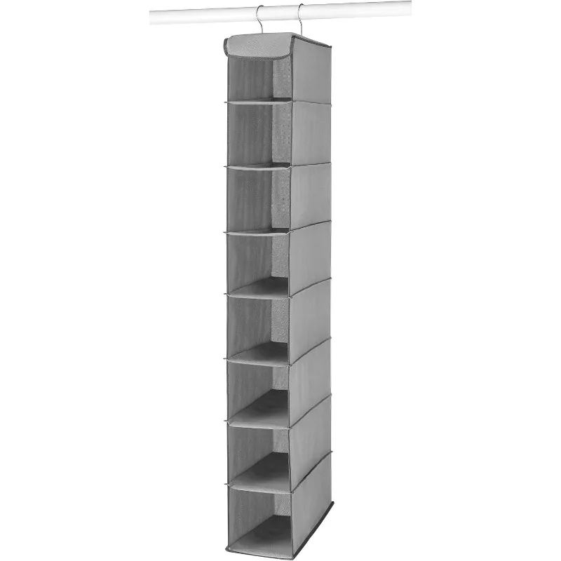 

Whitmor Hanging Shoe Shelves - 8 Section - Closet Organizer - Grey