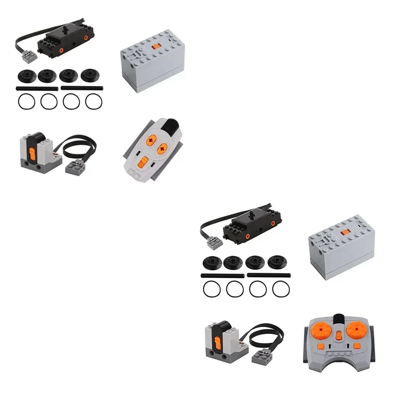 Piezas de funciones de potencia MOC, bloques de construcción, Motor de pista de tren, caja de batería, receptor de Control remoto de velocidad infrarroja