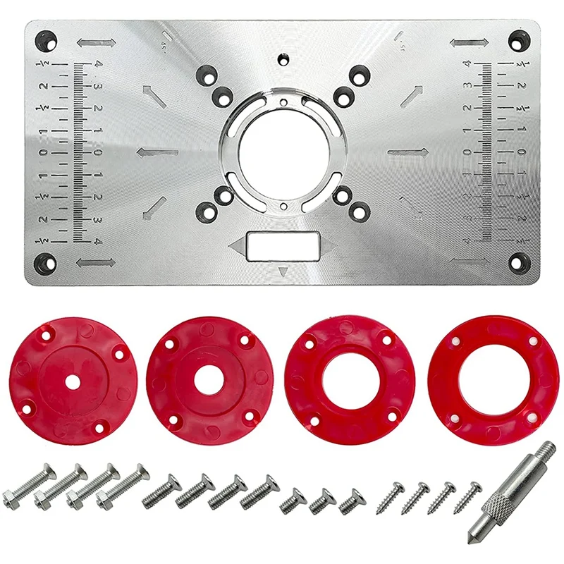 

LUDA Aluminum Router Desktop Insert Board Table Woodworking Table Router Board Woodworking Milling Machine With Ring