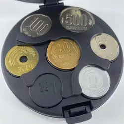 Japan Travel Coin Purse Round Wallet Mini Handbag Dispenser Japanese Yen with Mirror