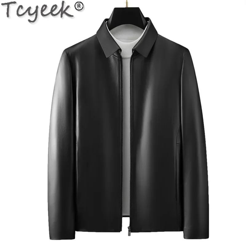 Tcyeek Genuine Leather Jacket Men Spring Autumn Clothes Real Sheepskin Down Coat 90% White Goose Down Jackets Casaco Masculino