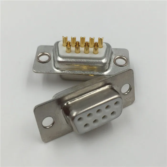 Serial DB9 female head, 2-row 9-hole car needle female connector RS232/485 solder wire D-SUB9pin connector