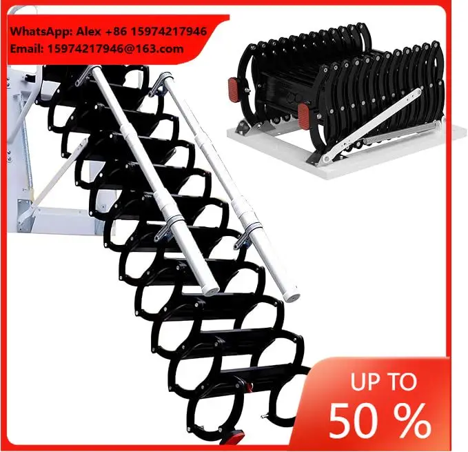 Convenient Access Indoor Electric Attic Telescopic Stairs Automatic Folding Loft Ladder Modern Collapsible Staircase