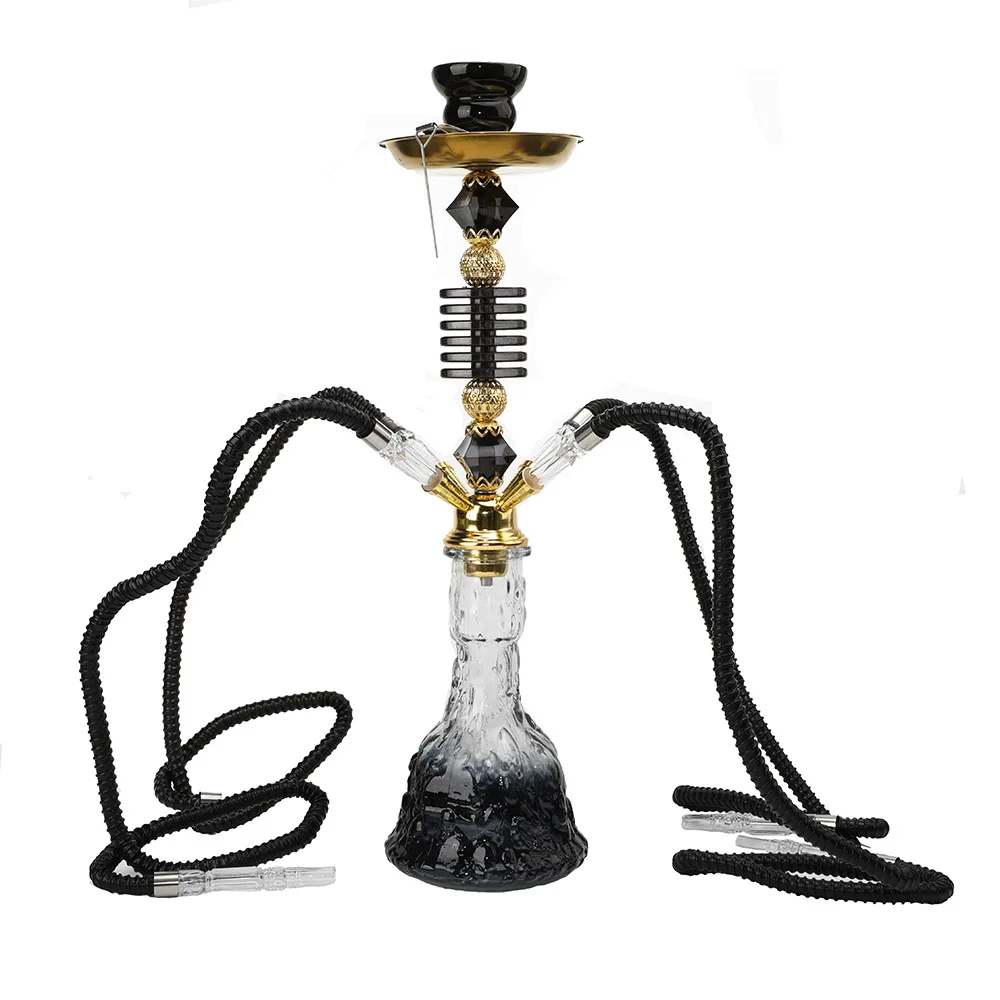 Imagem -02 - Arabian Conjunto Completo de Garrafa de Vidro Médio Hookah Bar Acessórios Cachimbo Completa Chicha Narguile Completa 4-pipe