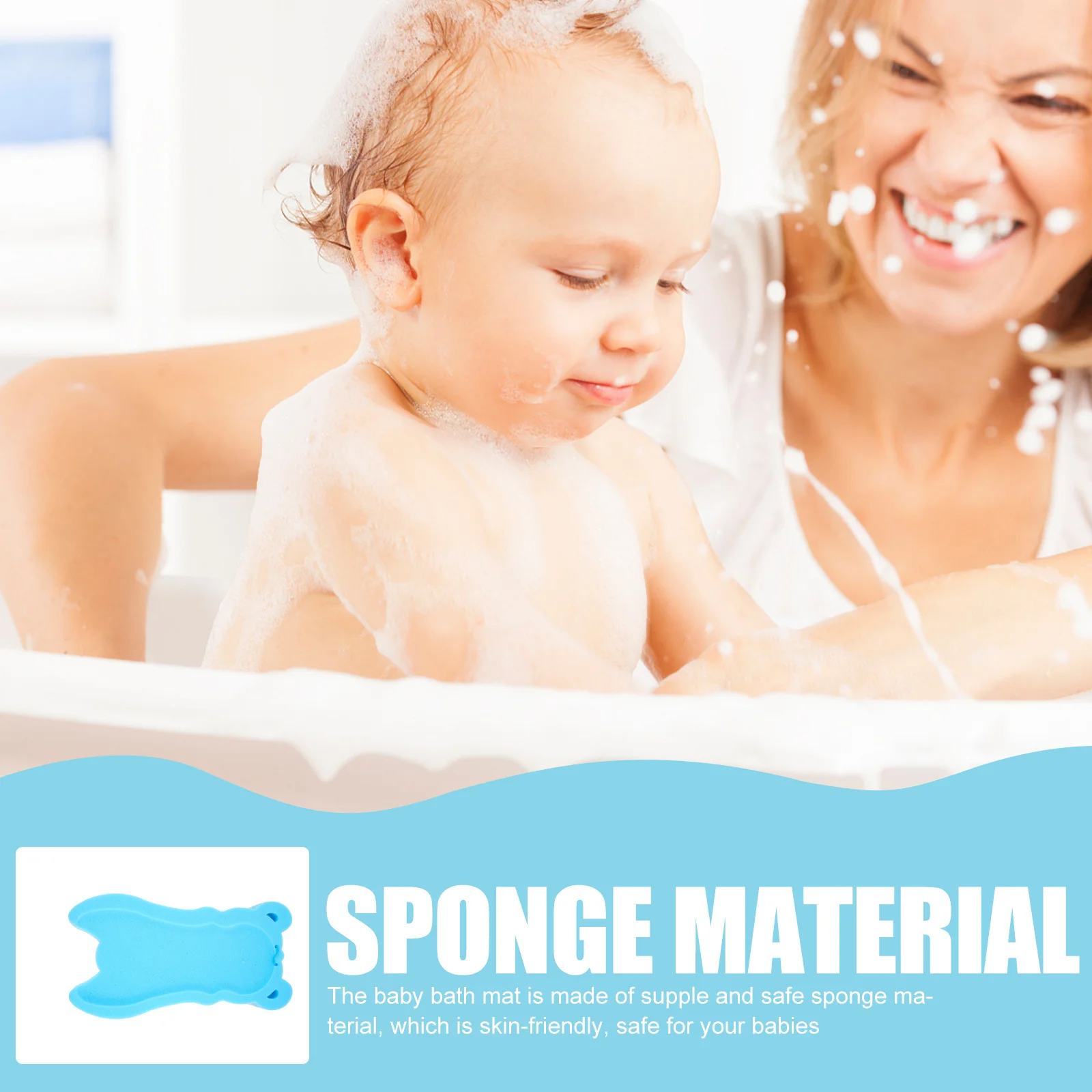وسادة حمام الطفل الإسفنج حصيرة لحوض الاستحمام الرضع حديثي الولادة الصغار حمام وسادة جذابة مشرق اللون آمنة الاستحمام المعونة #1