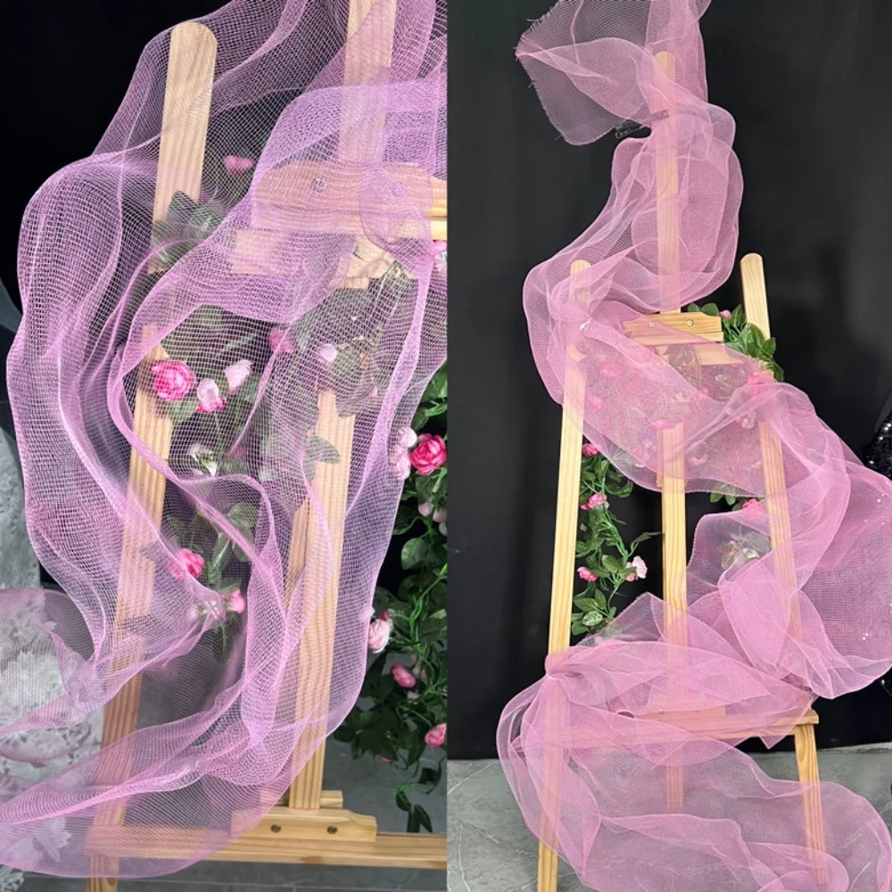 

Cloud Fog Mesh Bright Organza Fabric Pleated Shape DIY Decoration Hard Mesh Cloth Art Background Mesh Texture