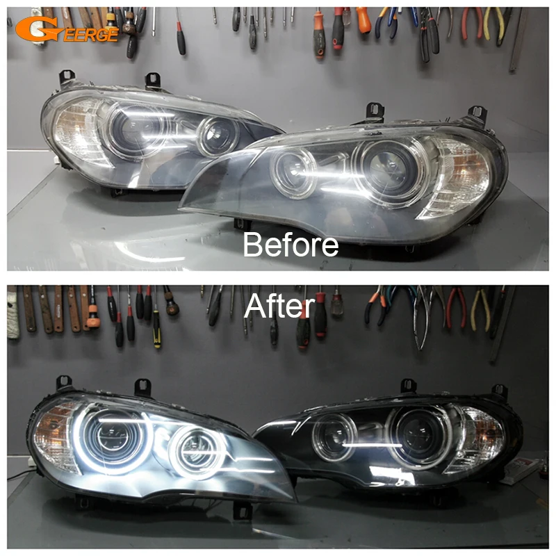 For BMW X5 E70 2007 2008 2009 2010 2011 2012 2013 Excellent Ultra Bright CCFL Angel Eyes Kit Halo Rings