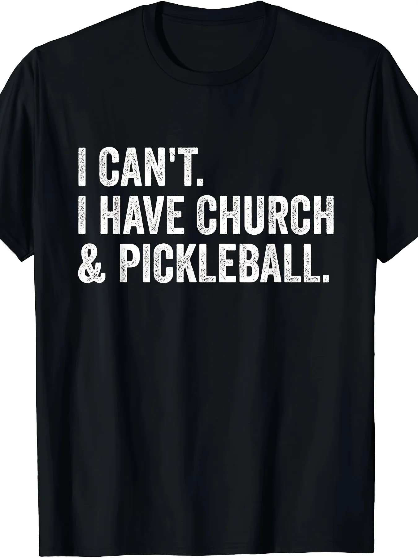 

Funny I Cant T-Shirt - Vintage Church And Pickleball Graphic Tee