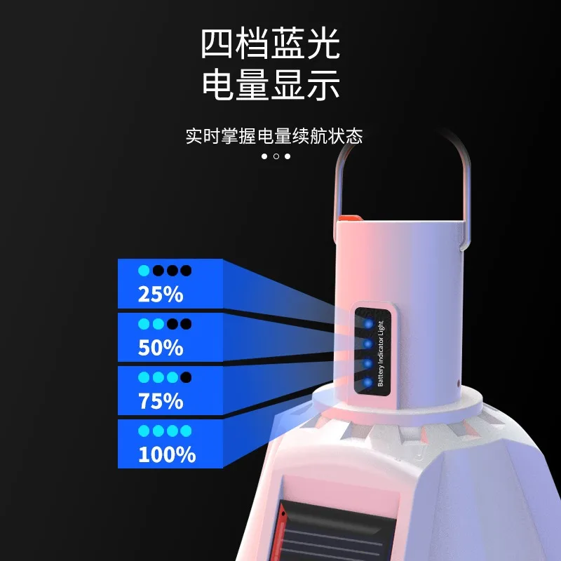 Imagem -04 - Lanterna Solar Recarregável Portátil Lâmpada Led ao ar Livre Luzes à Prova Dágua Lâmpadas com Carregamento Usb Barraca Camping Equipment Supplies