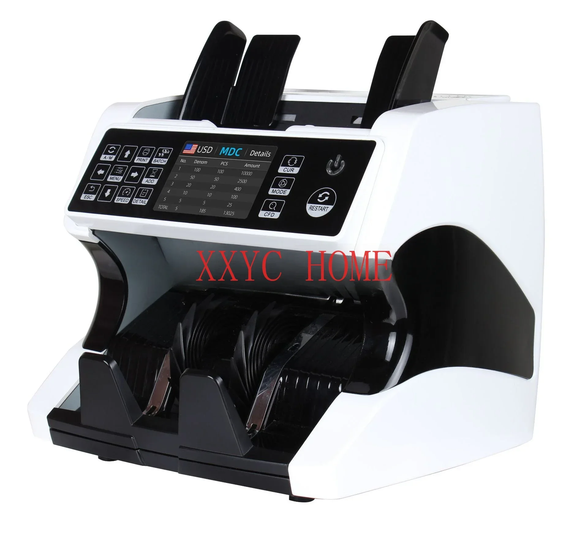 Denomination 2 CIS Authenticating Coin Counting Machine UV/IR/MG/MT Counterfeit Detection Currency Counter Machine