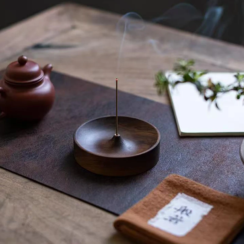Solid Wood Incense Holder Handmade Natural Grain No Power Needed Spiritual For Meditation & Home Decor Holiday Gift