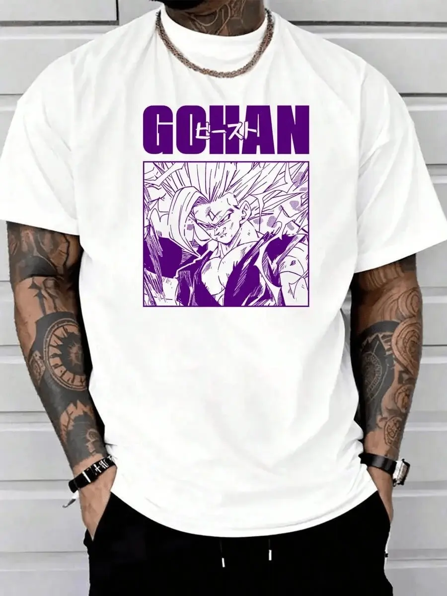 Dragon Ball Gohan Grafik T-Shirt Herren Streetwear Kurzarm T-Shirt Sommer Anime Print Casual Top 2025, Trendmode ​ ​   Y2k-Kleidung