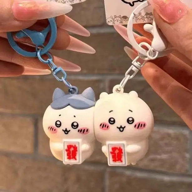 Hot Cute Cartoon yiji hachiware Couple Friends Magnetic Keychain School Bag Pendant Bag Hanging Decoration Friend Gift캐릭터 키링