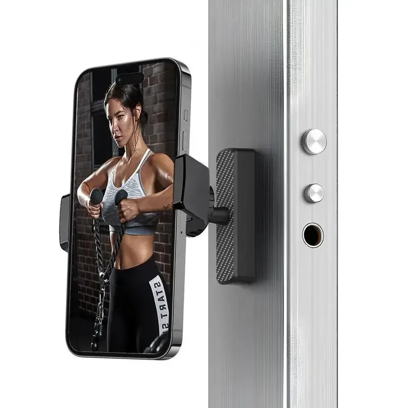 Support magnétique pour téléphone de gym 360 °   Support universel rotatif pour téléphone, mains libres, idéal pour la salle de sport, la voiture, la cuisine, multi-scènes