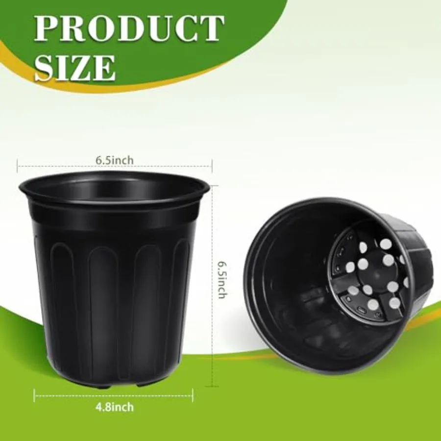 Nursery application, soft plastic, black, flexible and durable with drainage holes for easy transplanting