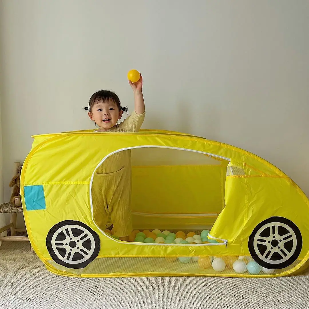 

Yellow Car Tent Baby Toys Funny Ocean Balls Pool Sport Toys for Kids Play Games House Indoor Children's Secret Base Playtent