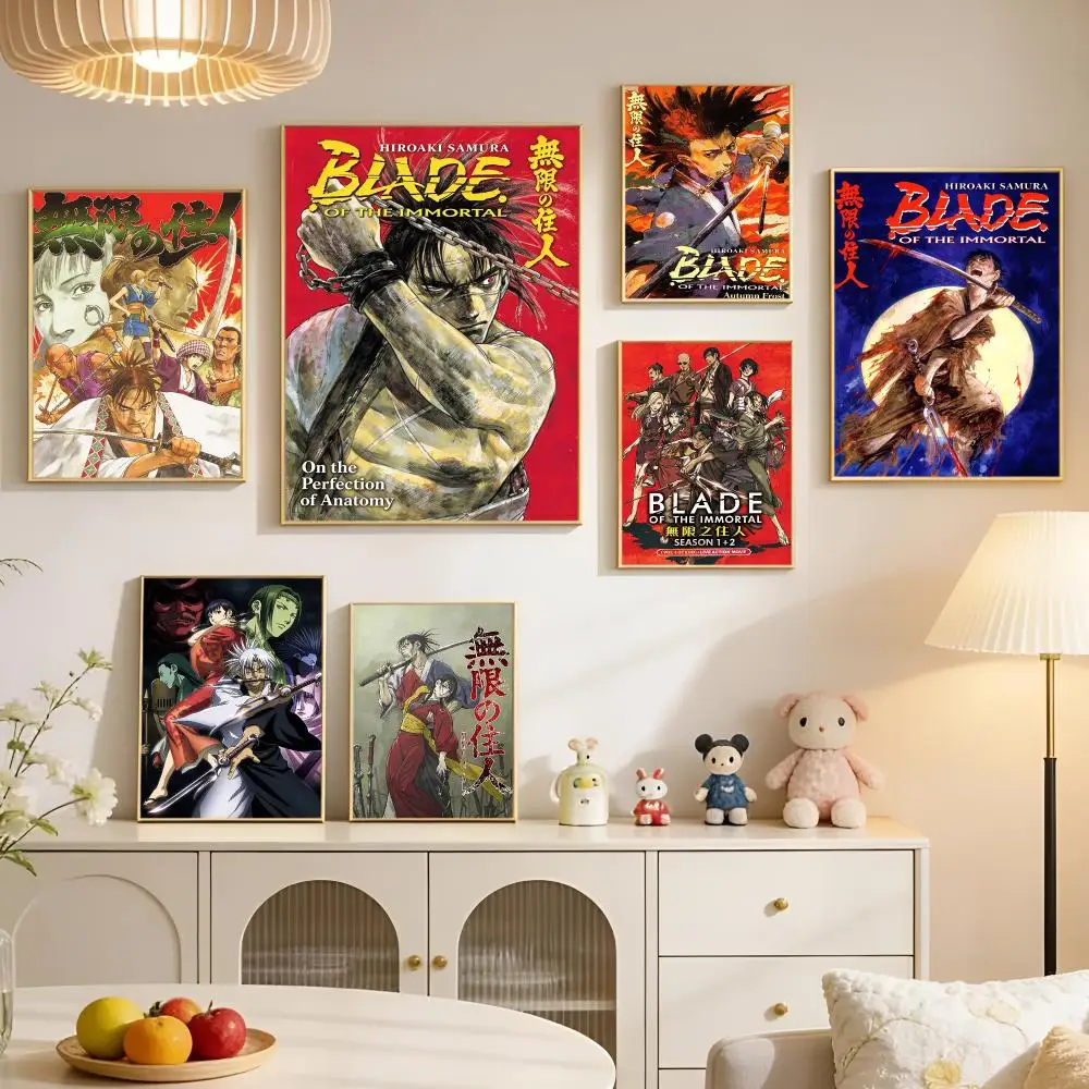 Anime Popular Blade of the Immortal Poster PP Self Adhesive Aesthetic Room Decor Bedroom Dorm Gaming Room Home Decoration Gift