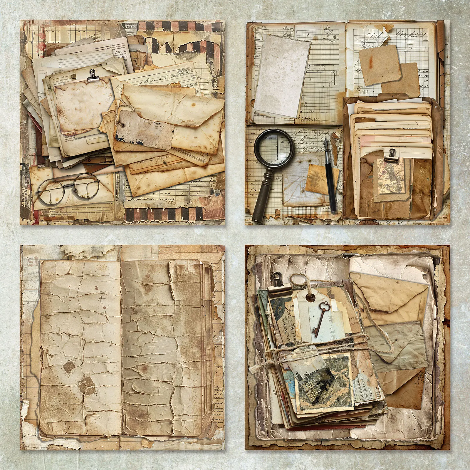 36 Sheets 6inch (American Detective) Clipping Thin Paper for Bullet Diary, Junk Magazine, Greeting Card Background