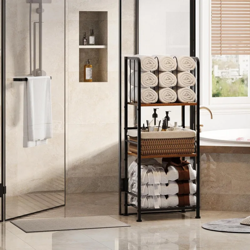 

Customizable Multi-layer Towel Rack Laundry Rack Balcony Laundry Supplies Storage Bathroom Finishing Rack Bath Towel