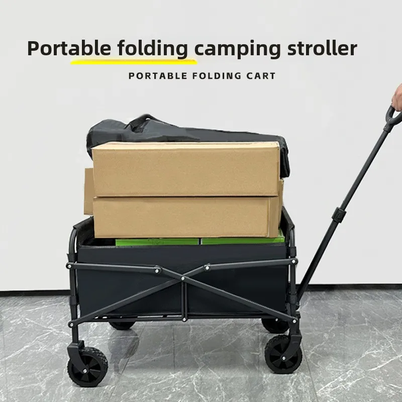 Camping Cart Trolley Table Board Camper Trailer Outdoor Tools Folding Oversized Camp Hand Buggy Picnic Carts