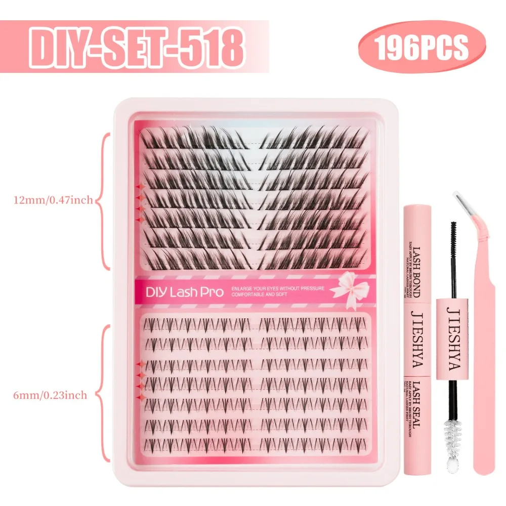 40D Cluster DIY Lash Extension Premium Mink Invisible Band False Eyelash Extension Manga Lash Cat Eye Style Eyelash Extensions