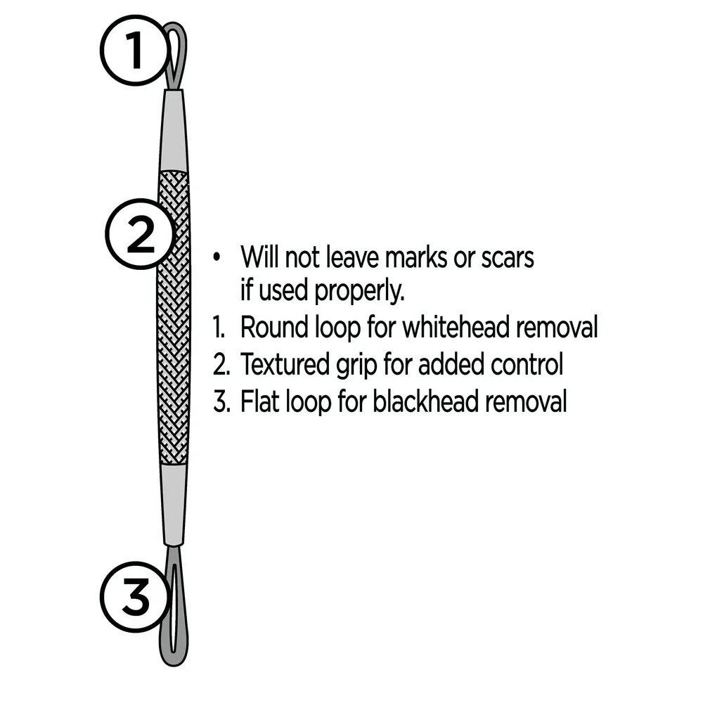 3 عبوات من أدوات العيب المصنوعة من الفولاذ المقاوم للصدأ ومزيل حب الشباب والرؤوس السوداء المزدوجة ومستخرج الرؤوس البيضاء وقبضة آمنة وعناية فعالة لحب الشباب